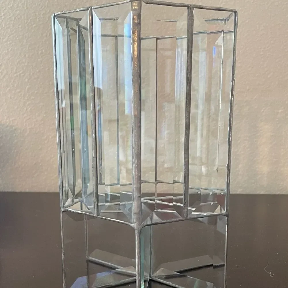 LEADED GLASS VASE OR‎ ACCENT PIECE